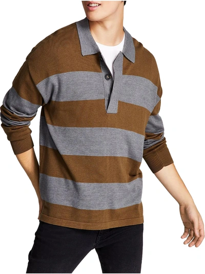Shop And Now This Mens Knit Striped Pullover Sweater In Brown