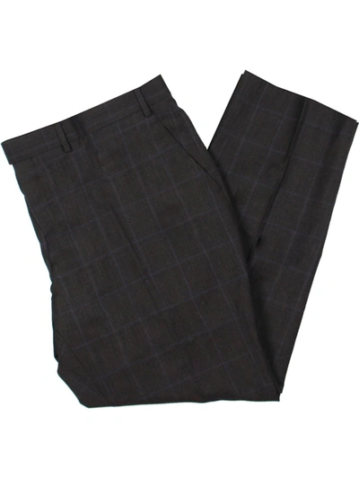 Shop Lauren Ralph Lauren Edgewood Mens Wool Plaid Suit Pants In Black