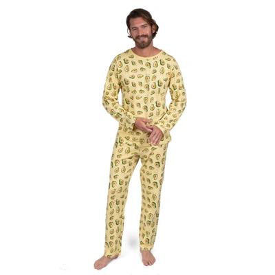 Shop Leveret Mens Two Piece Cotton Loose Fit Pajamas Avocado In Green