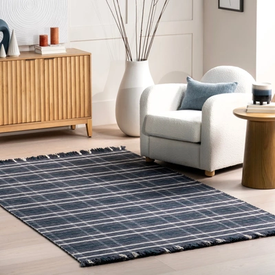 Nuloom Loretta Plaid Wool Fringe Area Rug