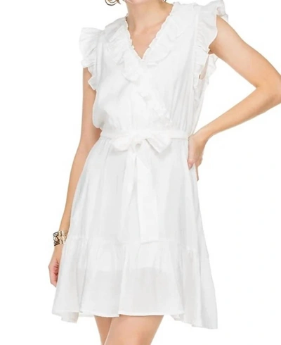 Shop Jade Ruffles Wrap Dress In White
