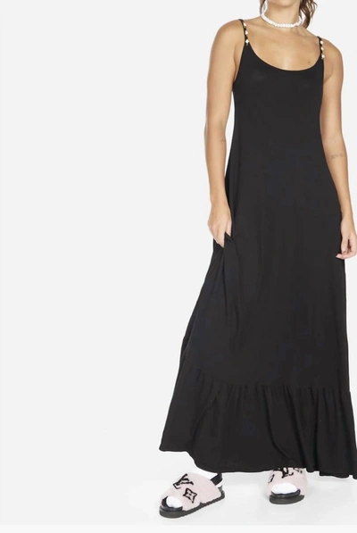 Shop Michael Lauren Alvarez Dress With Flower Straps In Black
