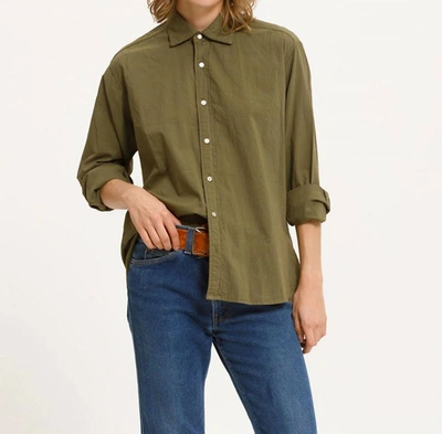 Shop Cali Dreaming Collared Boy Shirt In Army In Green