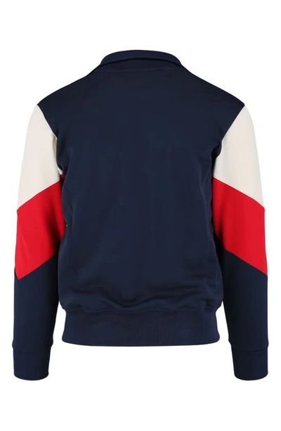 Shop Palm Angels Colorblock Track Jacket In Navy White