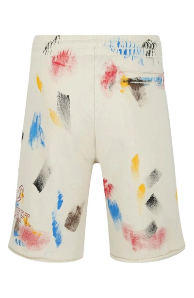 Shop Palm Angels Painted College Sweat Shorts In White