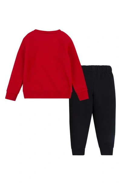Nike Kids' Fleece Pullover Sweatshirt & Joggers Set In Black/ Red