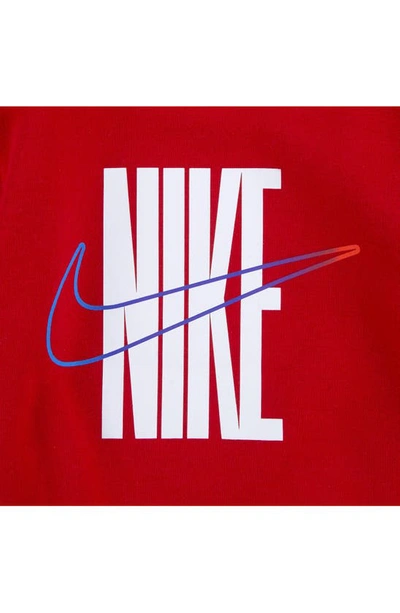 Nike Kids' Fleece Pullover Sweatshirt & Joggers Set In Black/ Red