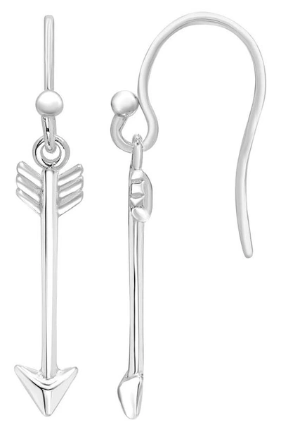 A & M Sterling Silver Arrow Drop Earrings In Silver