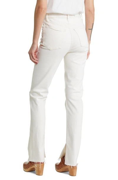 Re/done Originals High-rise Ankle Crop Frayed Skinny Jeans In Vintage White