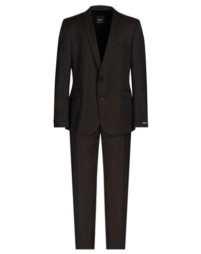 Strellson Man Suit Dark Brown Size 40 Virgin Wool In Brown