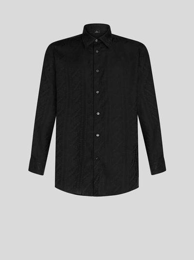 Shop Etro Silk Jacquard Shirt