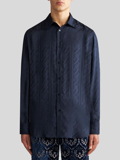 Shop Etro Silk Jacquard Shirt