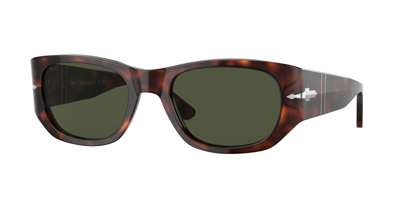 Shop Persol Green Square Unisex Sunglasses Po3307s 24/31 55