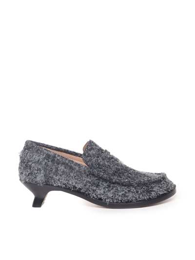 Shop Loewe Campo Moccasin In Brushed Suede In Charcoal