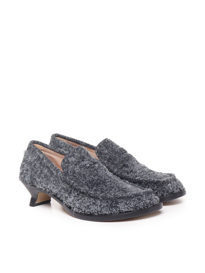 Shop Loewe Campo Moccasin In Brushed Suede In Charcoal