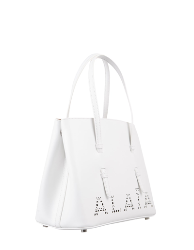 Shop Alaïa White Mina 25 Bag With Perforated Logo