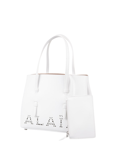 Shop Alaïa White Mina 25 Bag With Perforated Logo