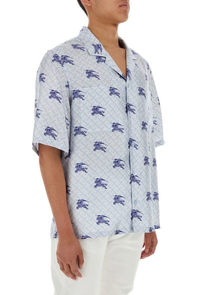 Shop Burberry Man Printed Satin Pyjama Shirt In Multicolor
