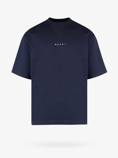 Shop Marni Man T-shirt Man Blue T-shirts