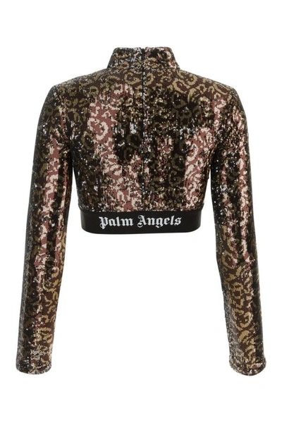 Shop Palm Angels Woman Embellished Polyester Top In Multicolor