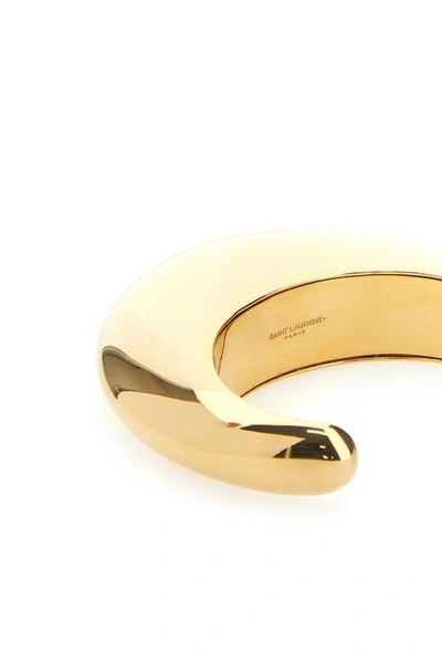 Shop Saint Laurent Woman Gold Metal Bumpy Bracelet