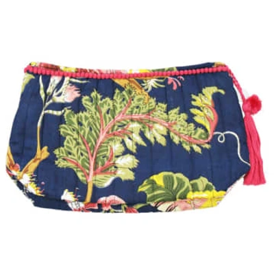 Shop Powell Craft Blue 100 Percent Quilted Cotton Carnation Print Wash Bag