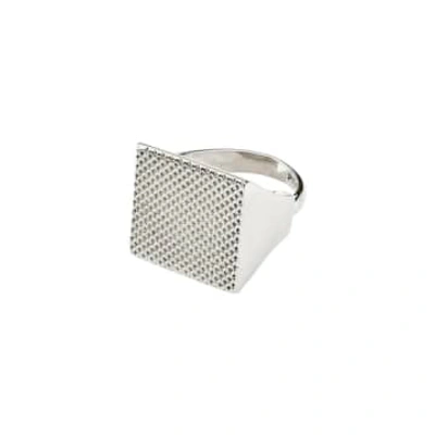 Shop Pilgrim Silver Plated Recycled Signet Pulse Ring In Metallic