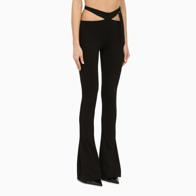 Shop Attico The  Black Slim Trousers With Cut-out Women