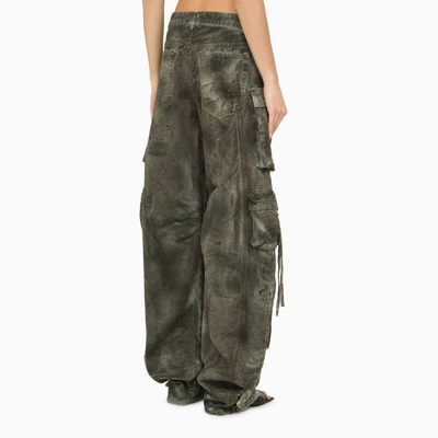 Shop Attico The  Camouflage Denim Cargo Jeans Women In Green