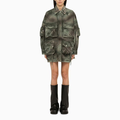 Shop Attico The  Camouflage Multi-pocket Jacket Women In Green