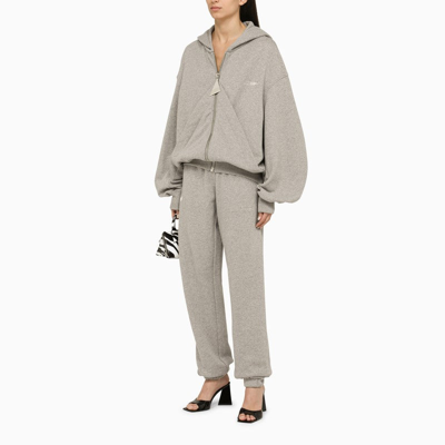 Shop Attico The  Grey Zipped Hoodie Women In Gray