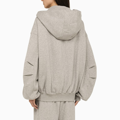 Shop Attico The  Grey Zipped Hoodie Women In Gray