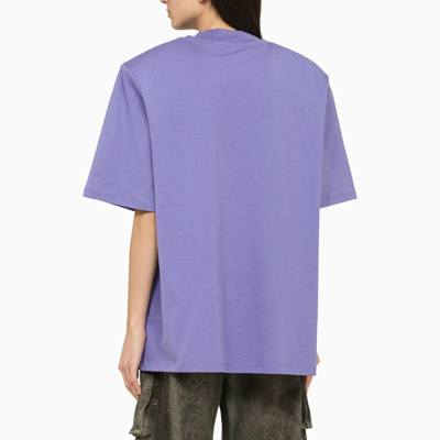 Shop Attico The  Purple T-shirt With Maxi Shoulders Women