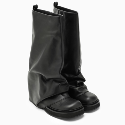 Shop Attico The  Combat Robin Black Leather Boot Women