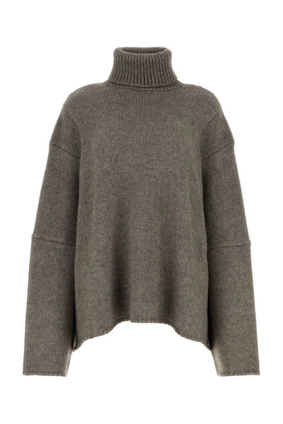 Shop The Row Woman Melange Grey Alpaca Blend Oversize Erci Sweater In Gray