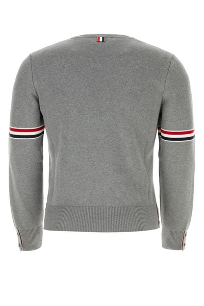 Shop Thom Browne Man Grey Cotton Sweater In Gray