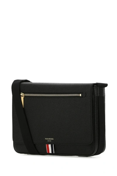 Shop Thom Browne Woman Black Leather Crossbody Bag