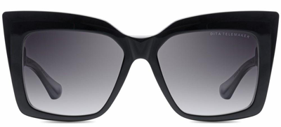Shop Dita Eyewear Telemaker Butterfly Frame Sunglasses In Black