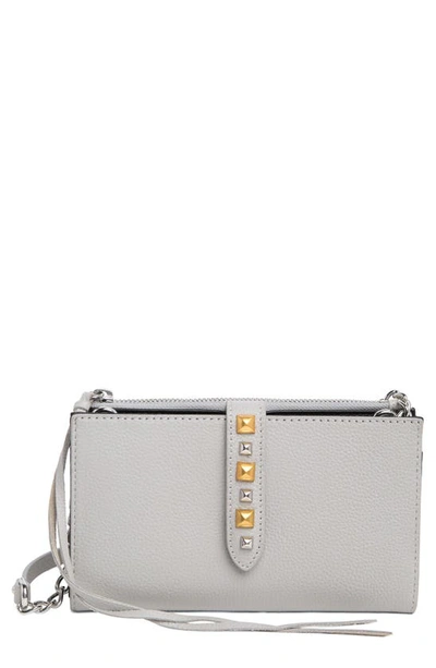 Shop Rebecca Minkoff Studded Wallet On A Chain In Pumice