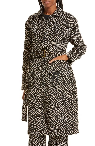 Honor The Gift Zebra Print Trench Coat In Zebra