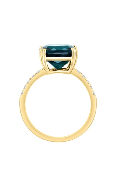 Effy 14k Yellow Gold Lab Created Emerald & Lab Created Diamond Ring In Green