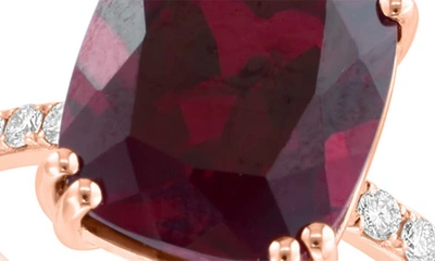 Effy 14k Rose Gold Lab Created Ruby & Lab Created Diamond Ring In Red