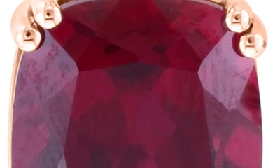 Shop Effy 14k Rose Gold Lab Created Diamond & Lab Created Ruby Drop Huggie Hoop Earrings In Red
