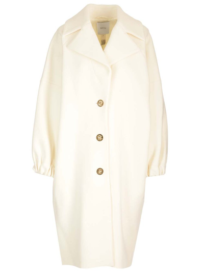 Shop Patou Long Sleeved Buttoned Coat In White