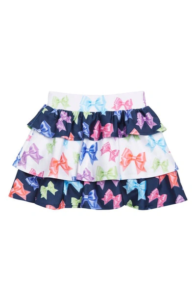 Shop Terez Kids' Hi-shine Tiered Skirt In Fancy Bows