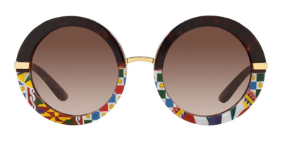 Shop Dolce & Gabbana Eyewear Round Frame Sunglasses In Multi