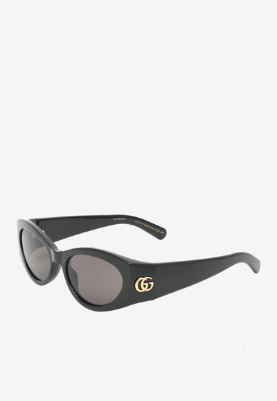 Shop Gucci Cat-eye Acetate Sunglasses In Gray