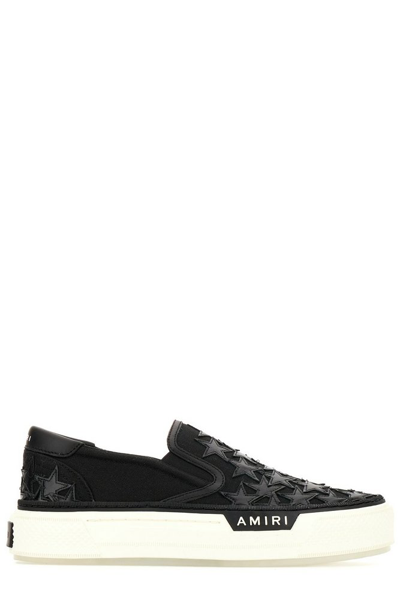 Shop Amiri Star Patch Round Toe Sneakers In Black