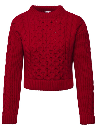 Shop Patou Cable Knit Jumper In Red