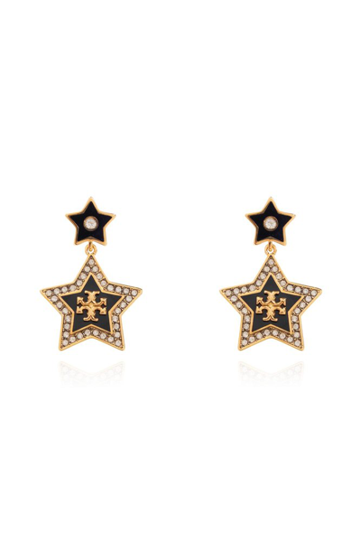 Shop Tory Burch Star Embellished Earrings In Gold